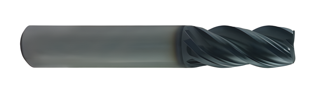 4 Flute Single End with Flat Corner Radius Center Cutting V-Mill TC Carbide End Mill w/ AlTiN